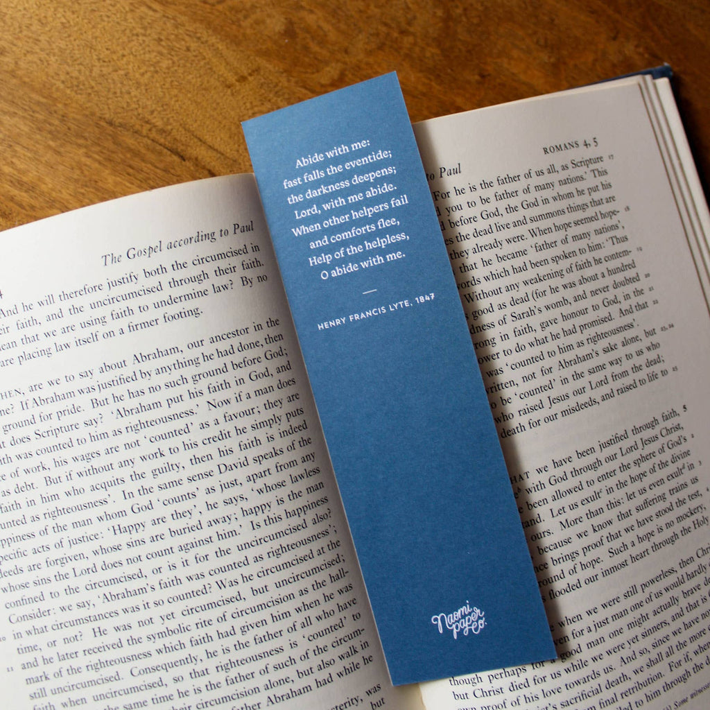 Abide With Me Hymn Bookmark