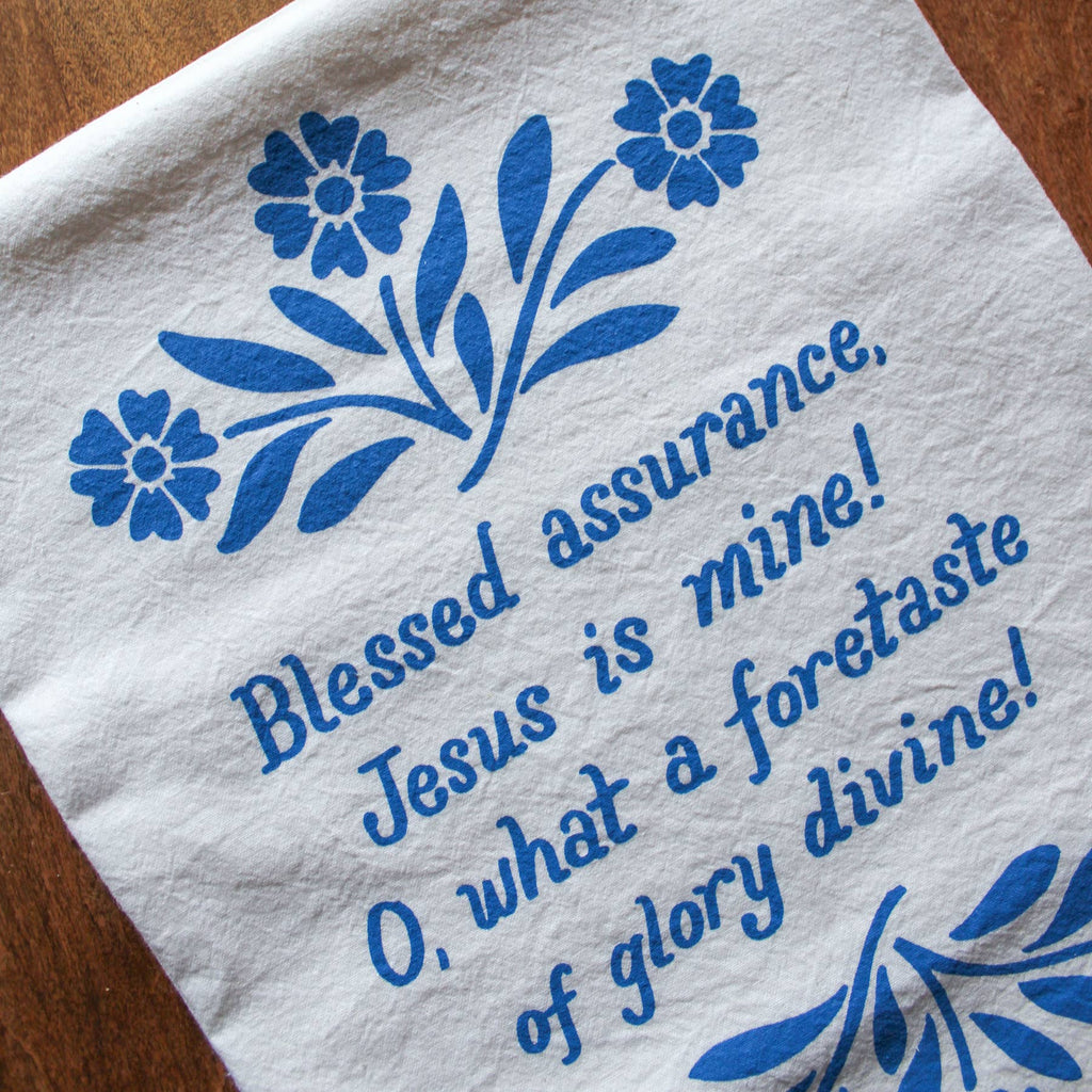 Blessed Assurance Hymn Tea Towel
