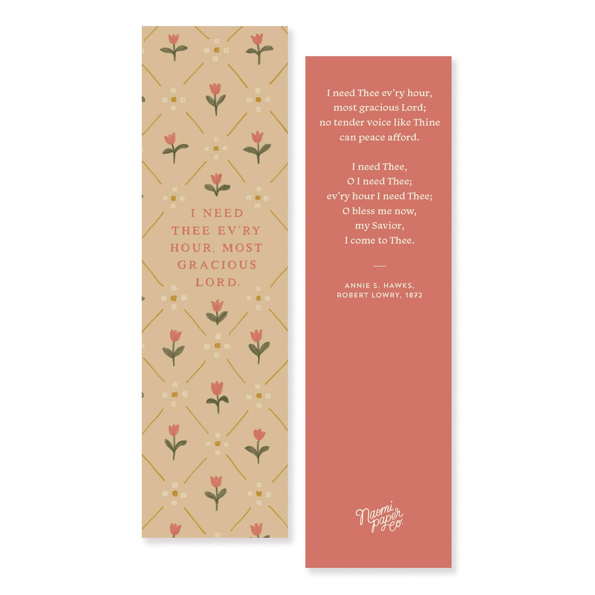 I Need Thee Every Hour Hymn Bookmark