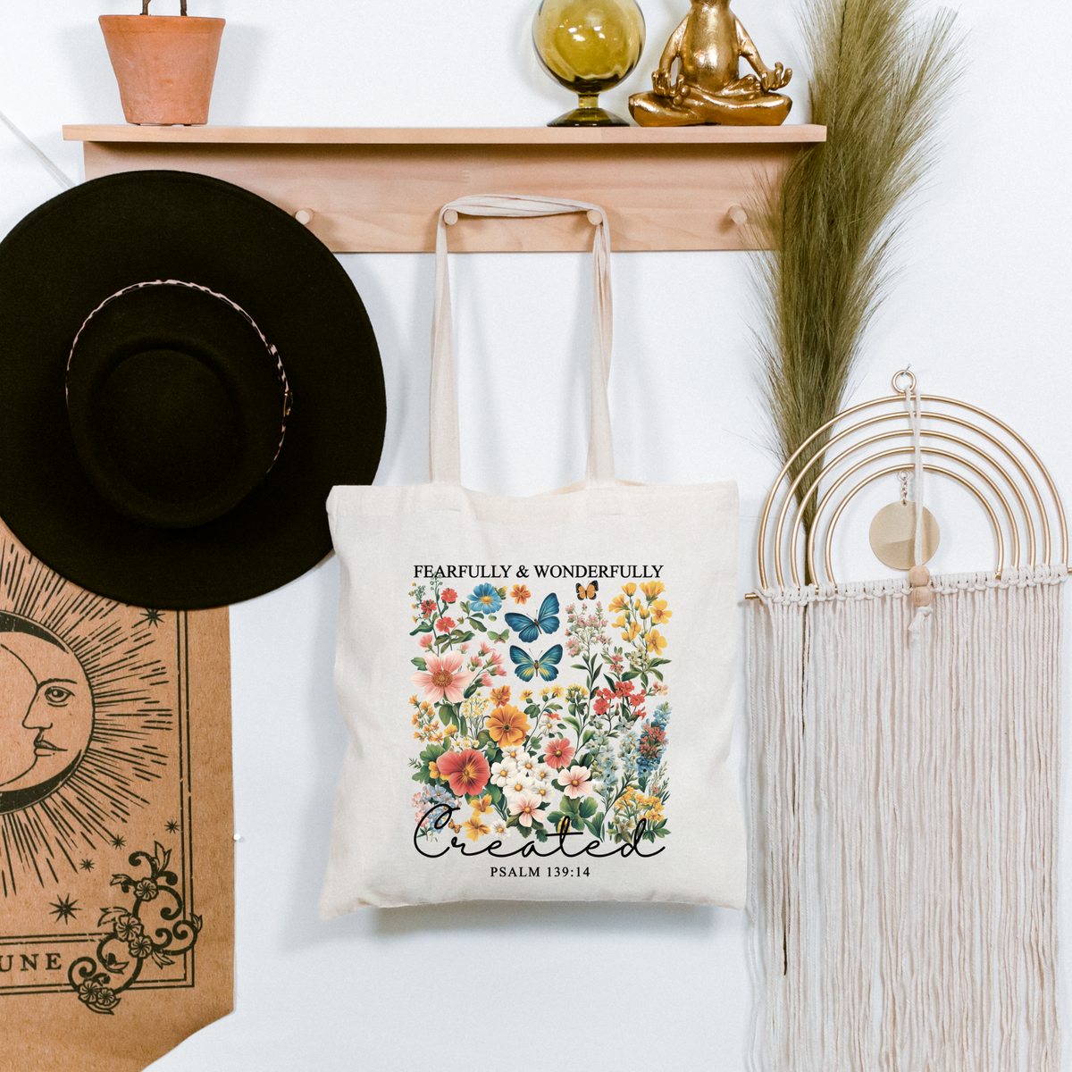 Fearfully & Wonderfully Created Wildflowers Canvas Tote Bag