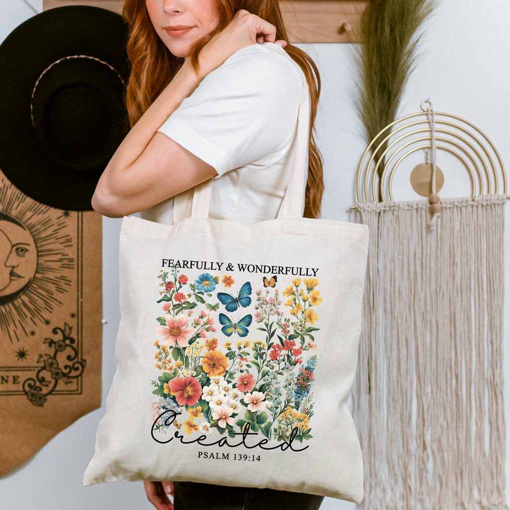 Fearfully & Wonderfully Created Wildflowers Canvas Tote Bag