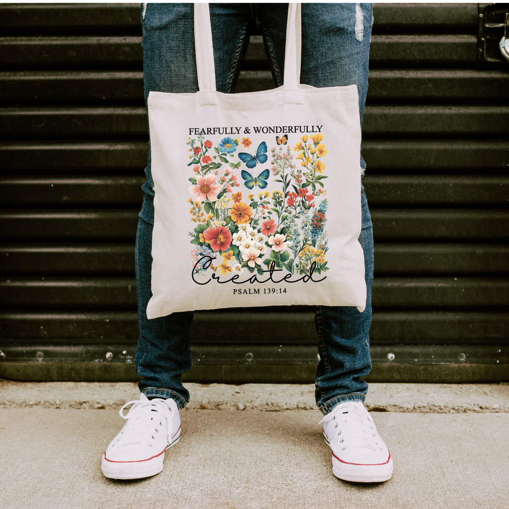 Fearfully & Wonderfully Created Wildflowers Canvas Tote Bag